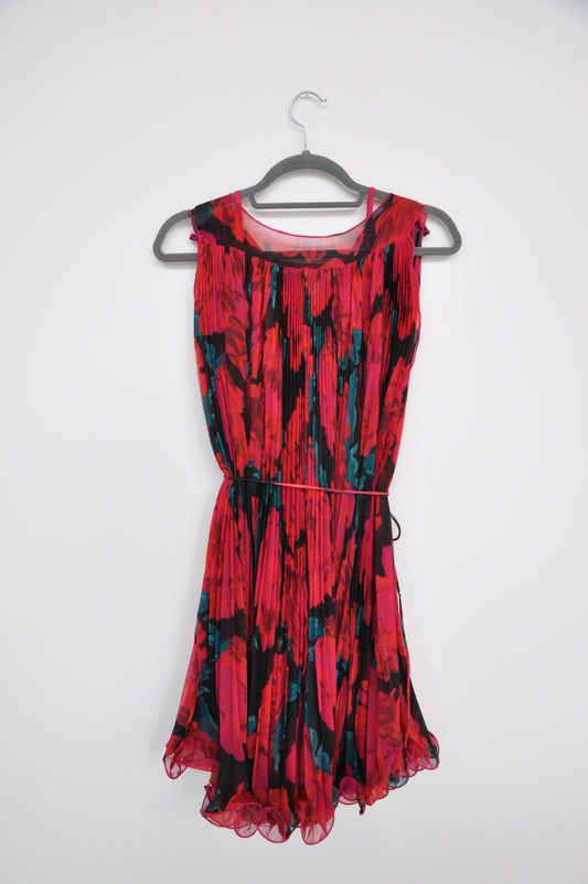 Marc Jacobs Floral Silk Dress - multi pink/black/orange
