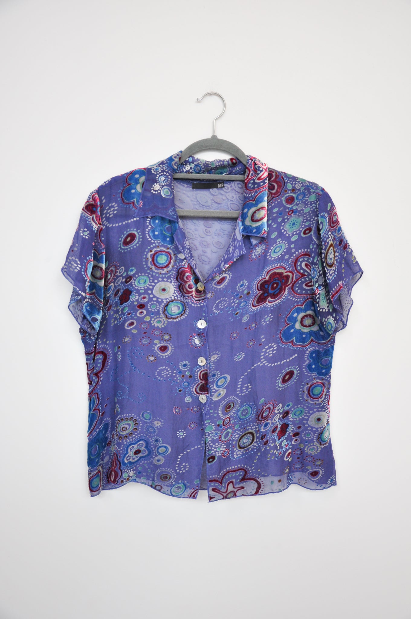 MP Floral Velvet Blouse - purple