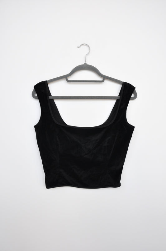 Tansey Velvet Bodice Top - black
