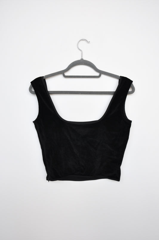 Tansey Velvet Bodice Top - black