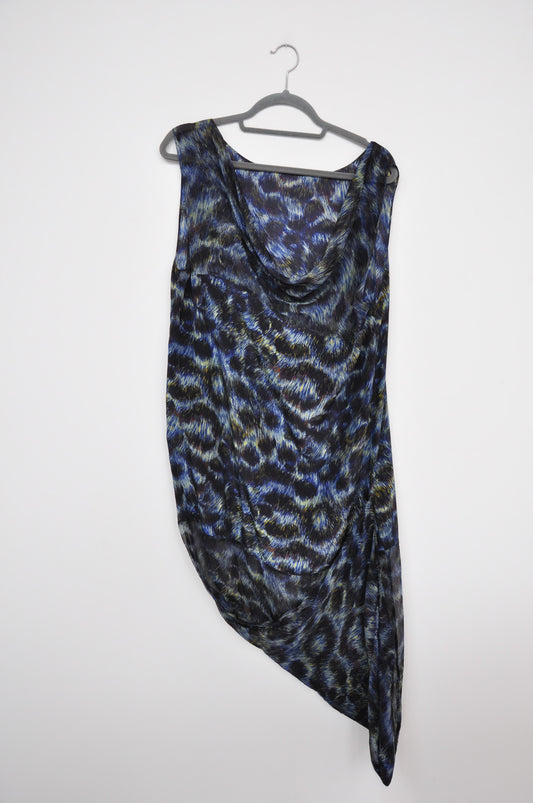 Zambesi Cowl-neck Dress - Blue/Green Pattern