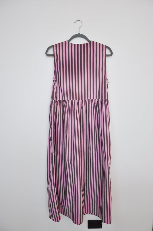 Ganni Striped Dress - pink/brown