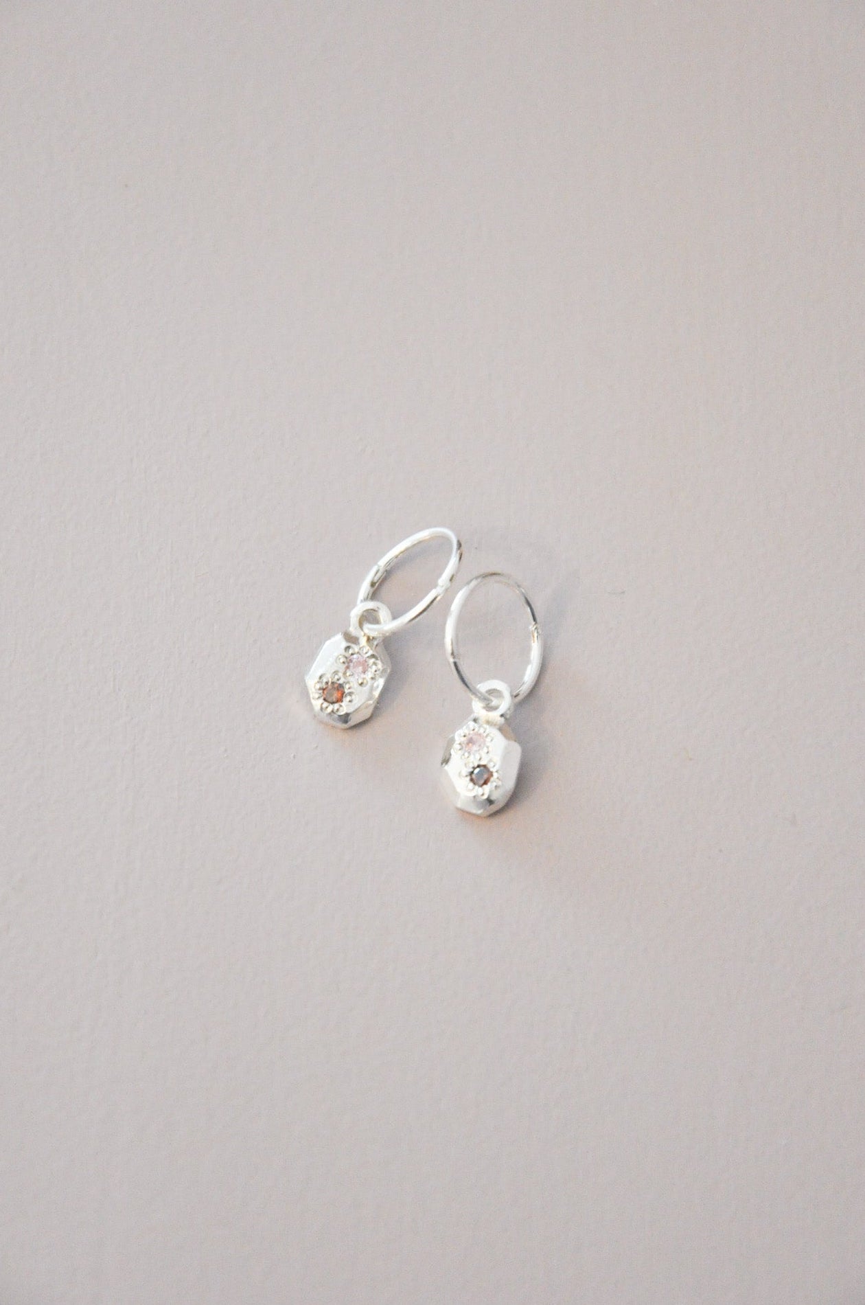 Speckled Earrings in Silver