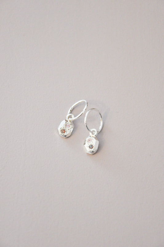 Speckled Earrings in Silver