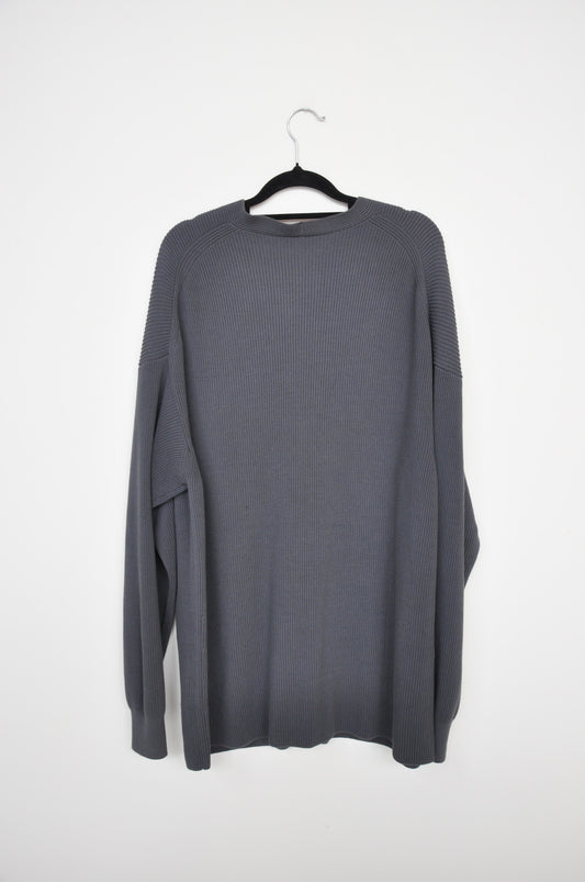 Auralee Ribbed Cardigan - Grey