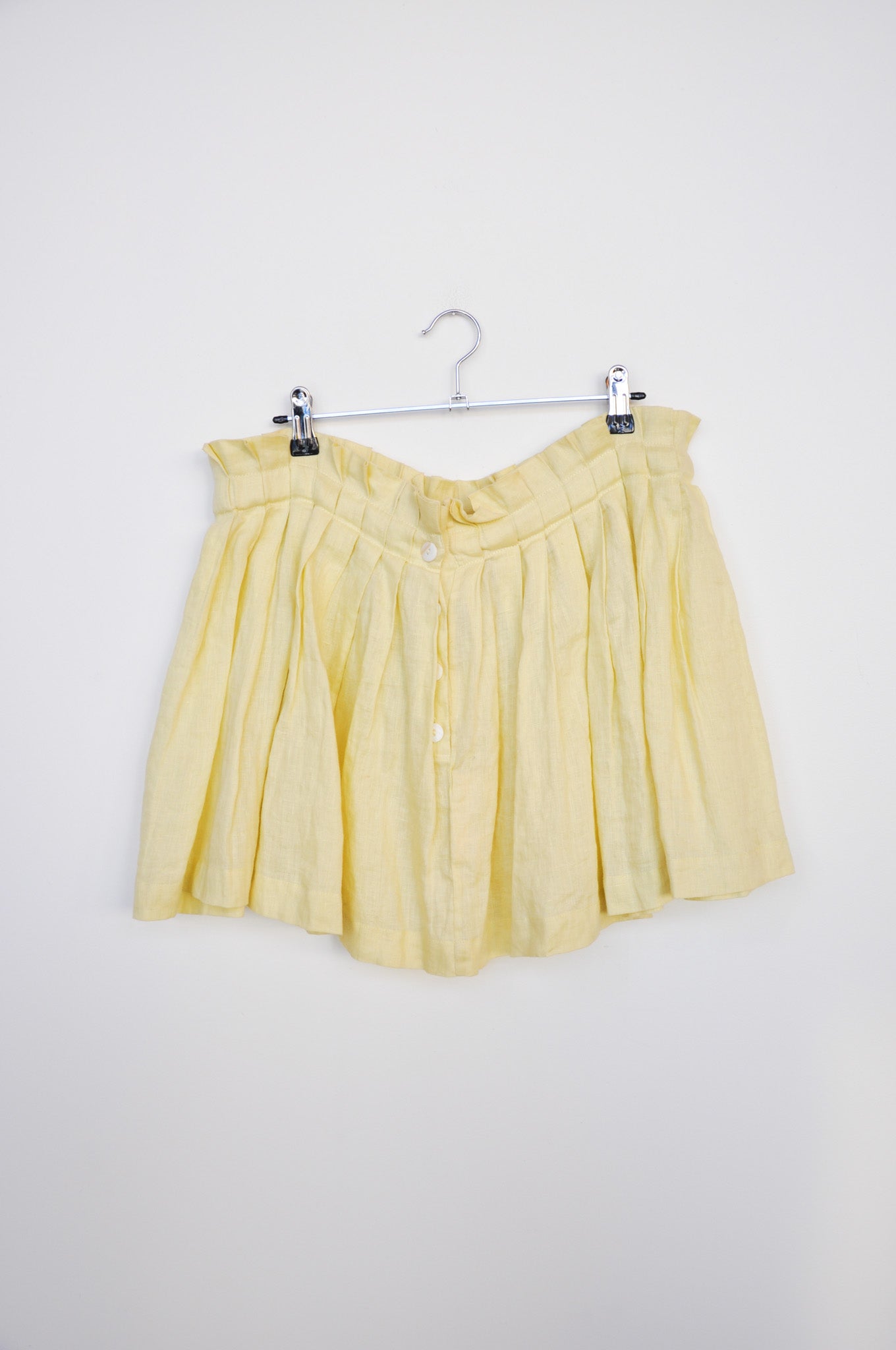 Wixii Linen Pleated Skirt - Yellow