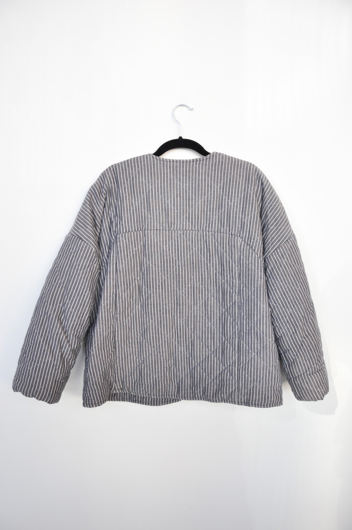 Kowtow Quilted Jacket - Grey/White Stripe