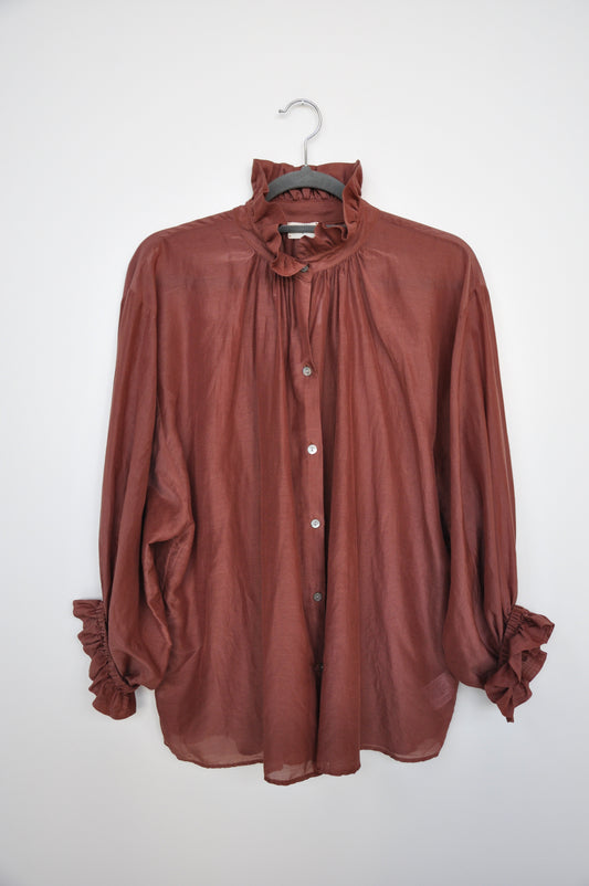 Mahsa Silk Shirt - brick