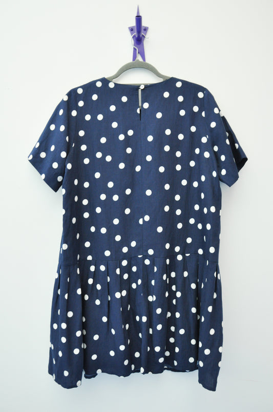 Twenty-seven Names Dress - blue polka dot