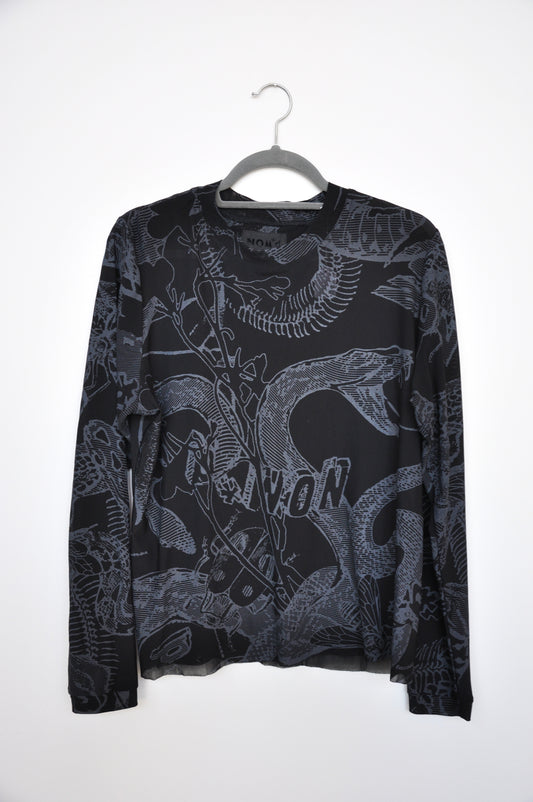 Nom* D 'Viper' Mesh Top - black/grey