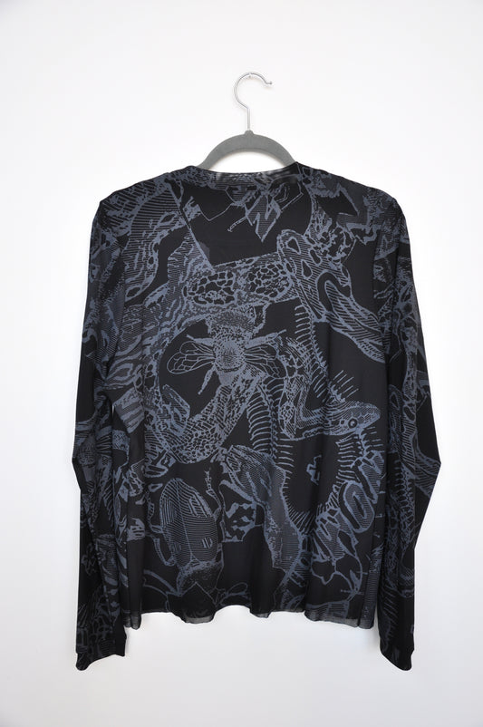 Nom* D 'Viper' Mesh Top - black/grey