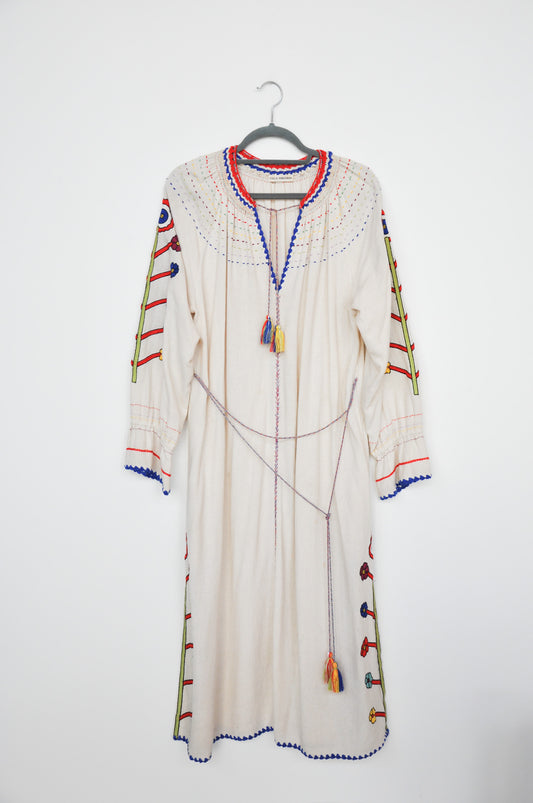 Ulla Johnson Embroidered Dress - Beige/Multi