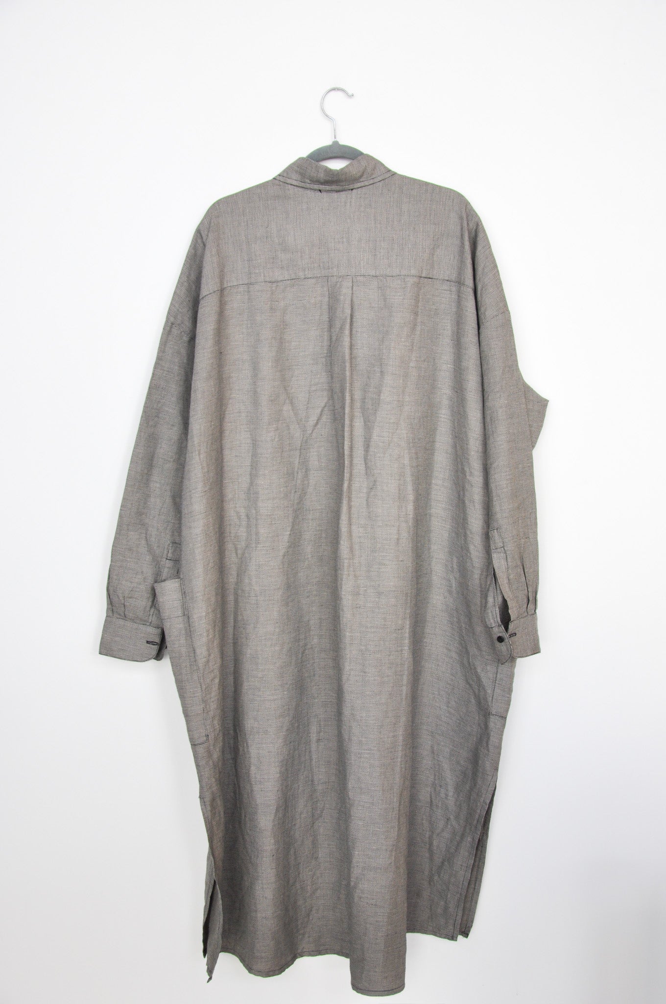 Masami Linen Shirt Dress - Hounds Tooth