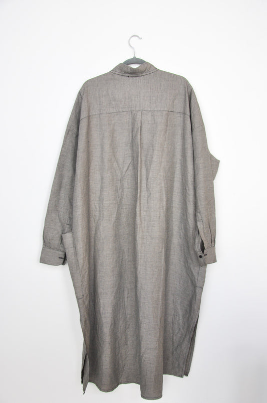 Masami Linen Shirt Dress - Hounds Tooth