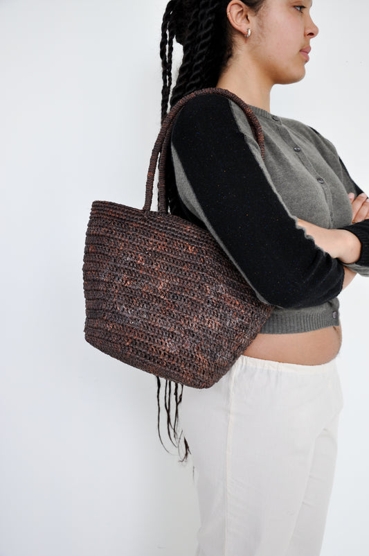 Classic Bucket With Charm in Mid Brown