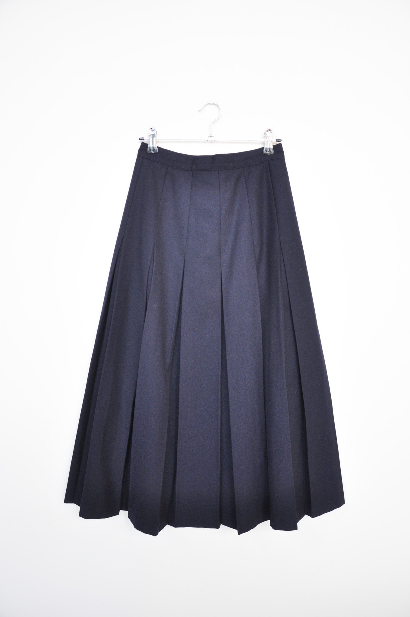Country Road Wool Pleated Skirt - Navy
