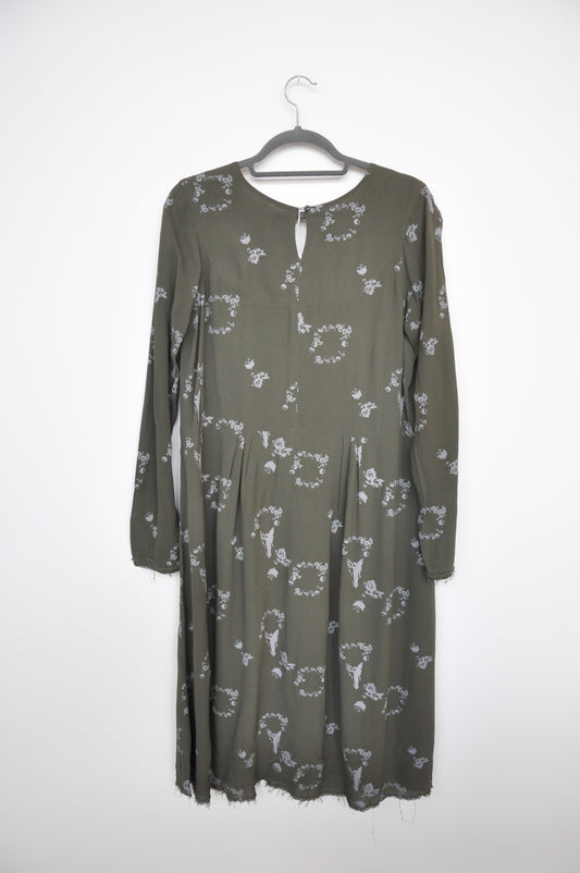 Nom D Floral Dress - green and grey