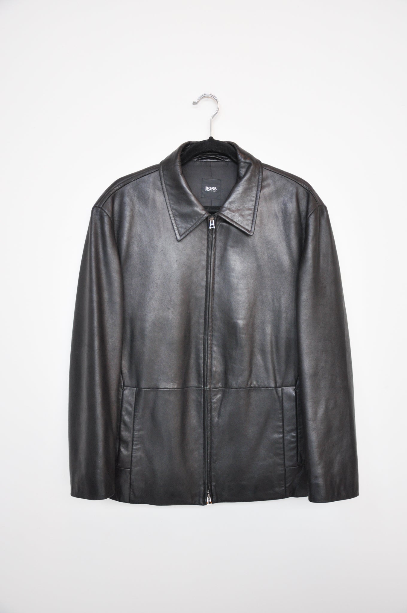 Hugo Boss Leather Jacket - black