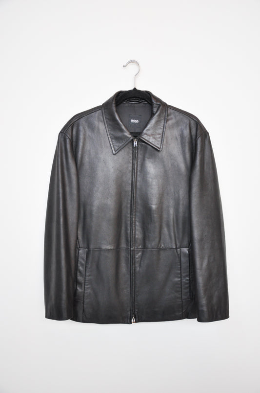 Hugo Boss Leather Jacket - black