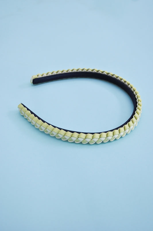 Braided Headband in Pistachio/Cream