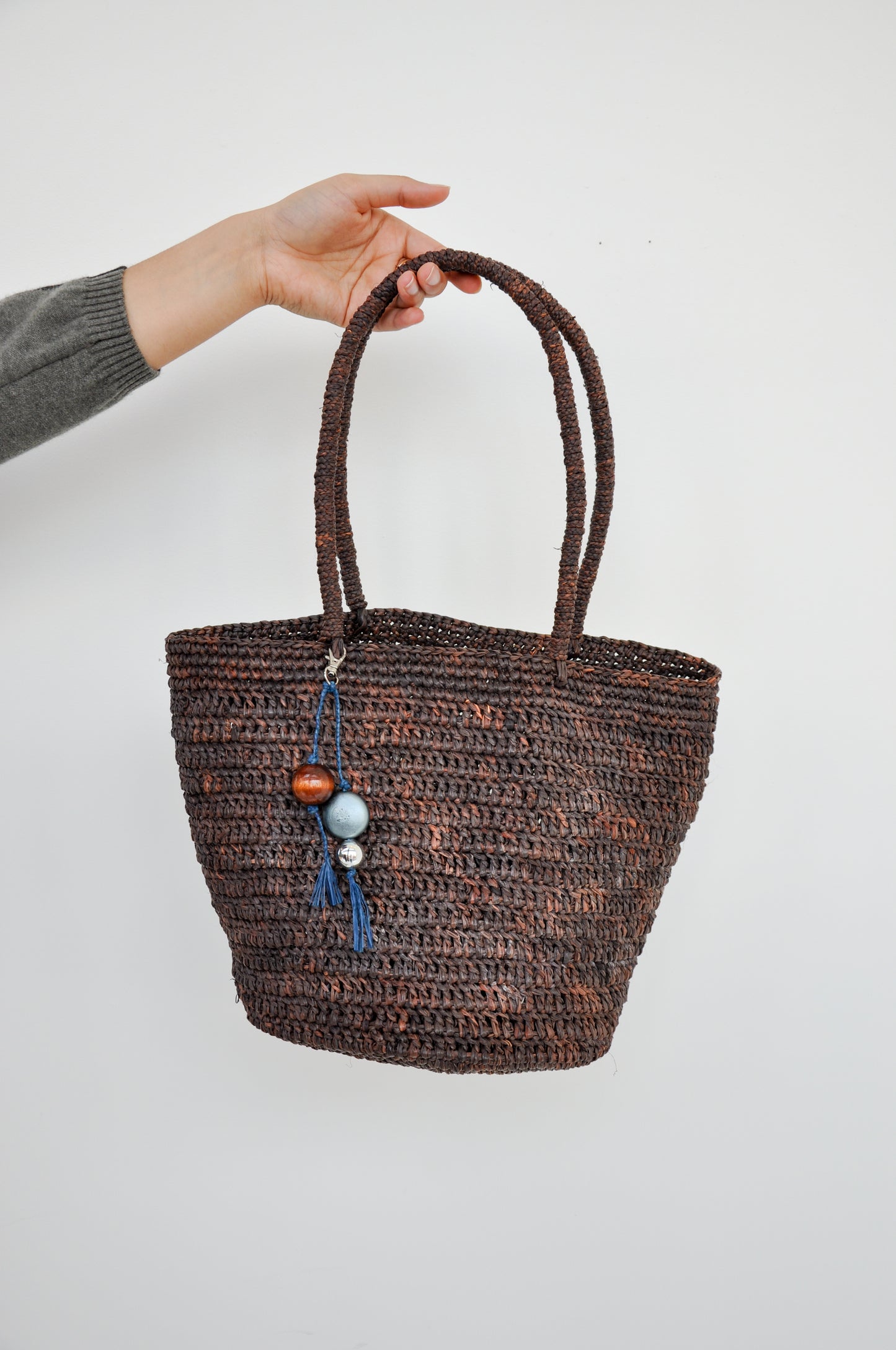 Classic Bucket With Charm in Mid Brown