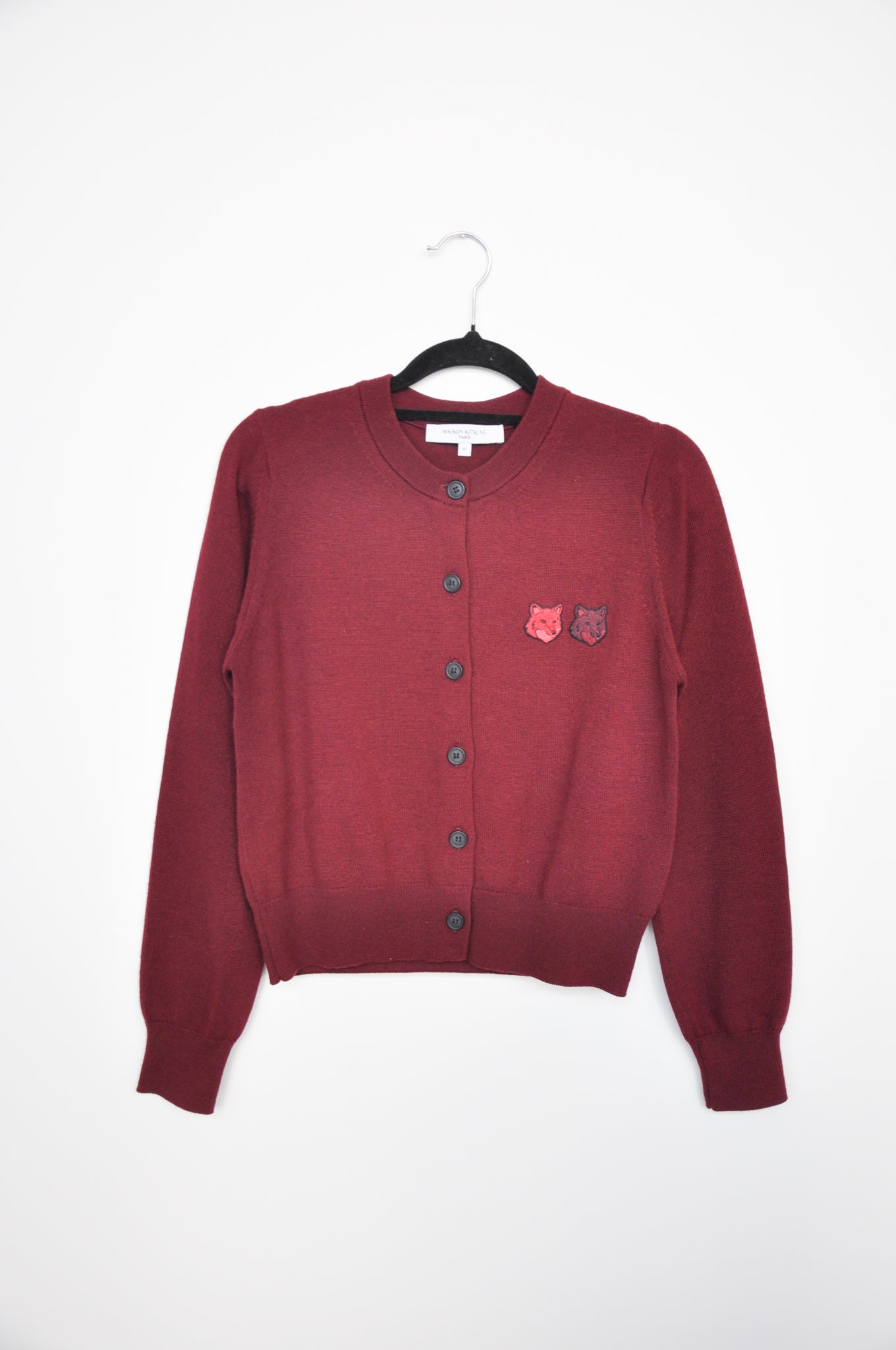Maison Kitsune Cardigan - burgundy