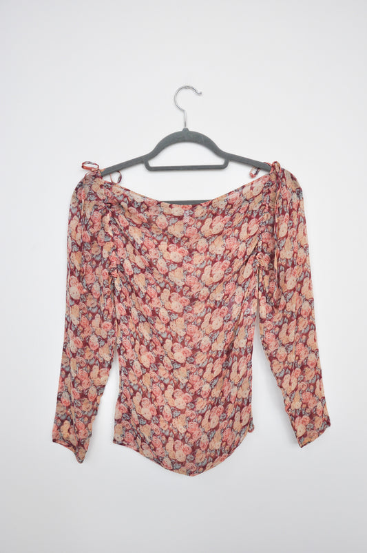 Blumarine Silker Top - roses print