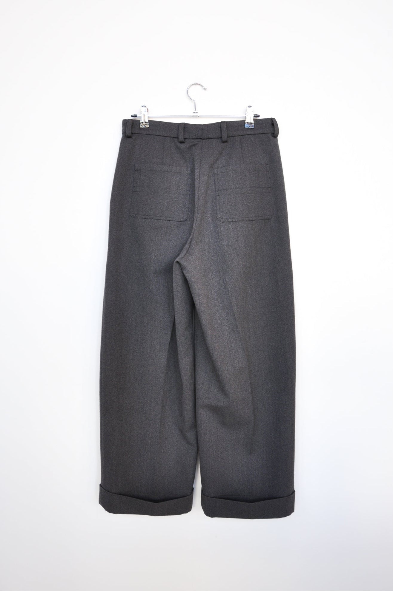 James Bush Pleated Trousers - Charcoal Wool