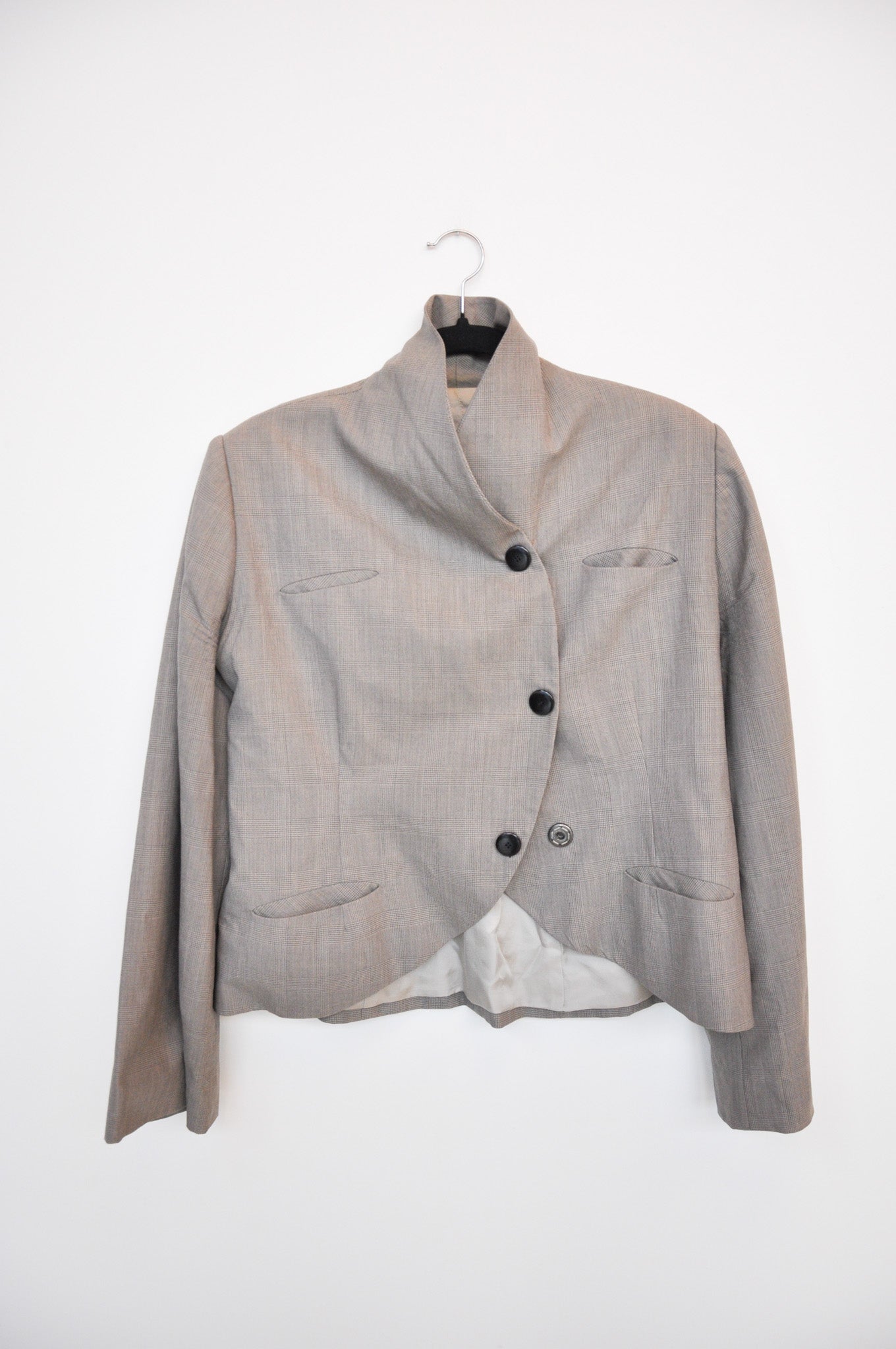 Zambesi Cropped Jacket - Taupe Check