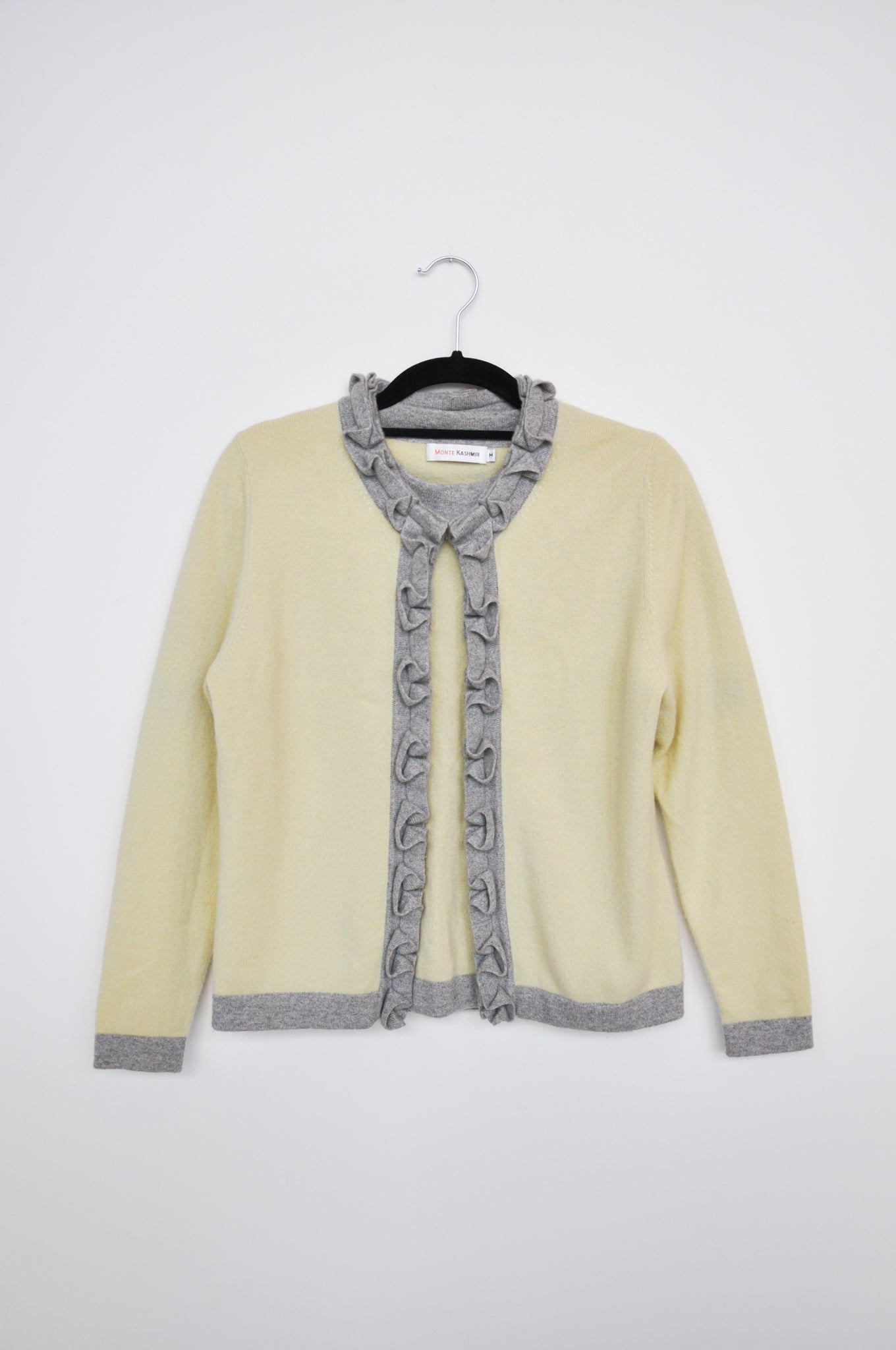 Monte Kashmir Cardigan - Yellow/ Grey