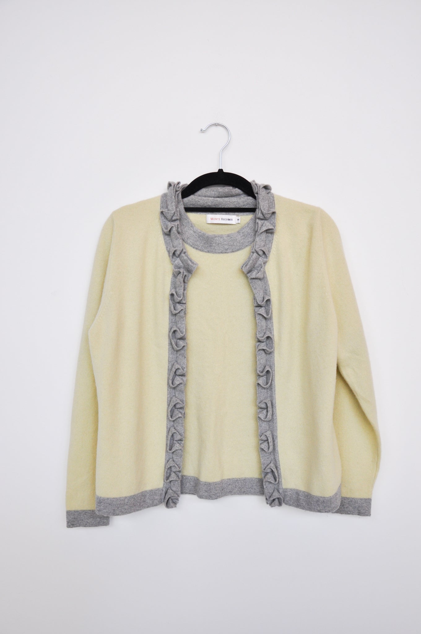 Monte Kashmir Cardigan - Yellow/ Grey