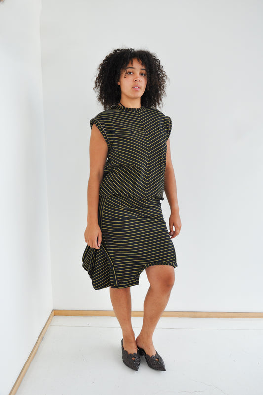 Puff Skirt in Black & Gold