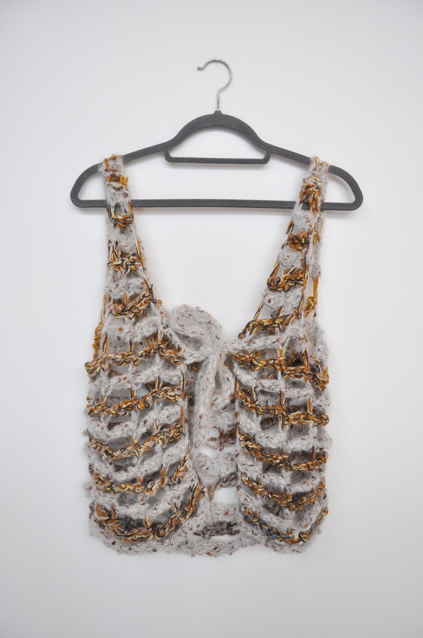 Goldie Woven Vest (3) - multi grey/yellow/orange