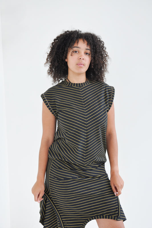 Puff Tank in Black & Gold