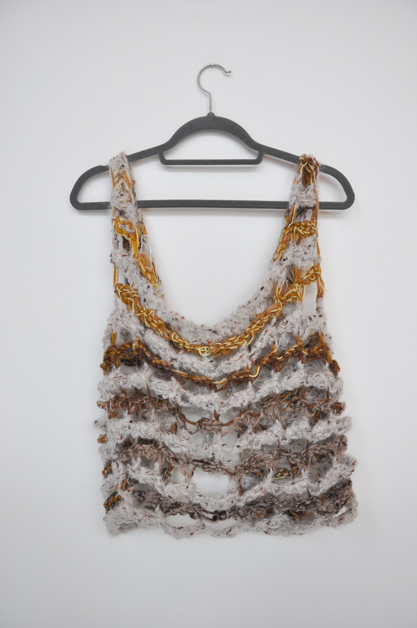 Goldie Woven Vest (3) - multi grey/yellow/orange