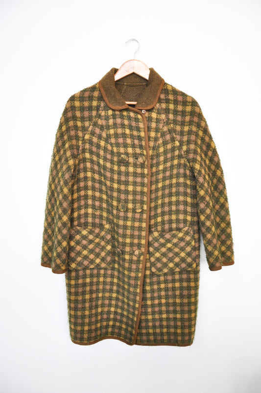 Reverseable Coat - Green/Pink/Yellow Checks