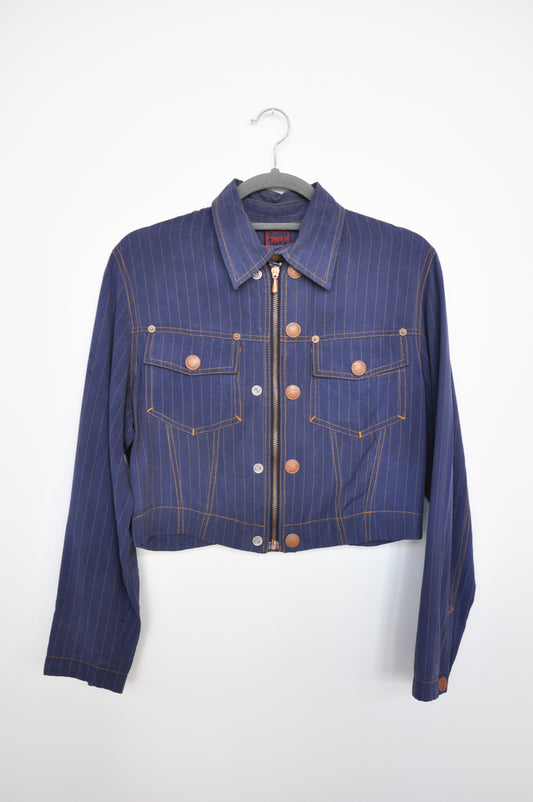 Jean Paul Gaultier Pinstripe Top - blue