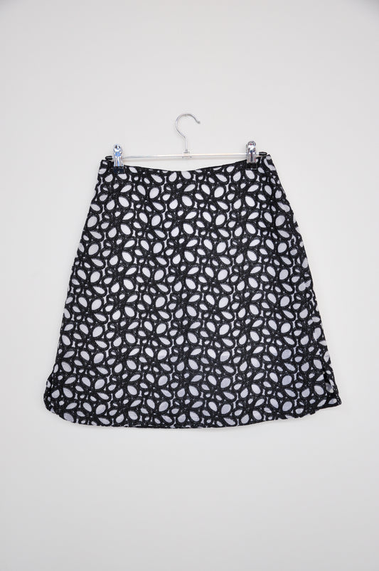 Alaia Floral Mesh Skirt - black/white