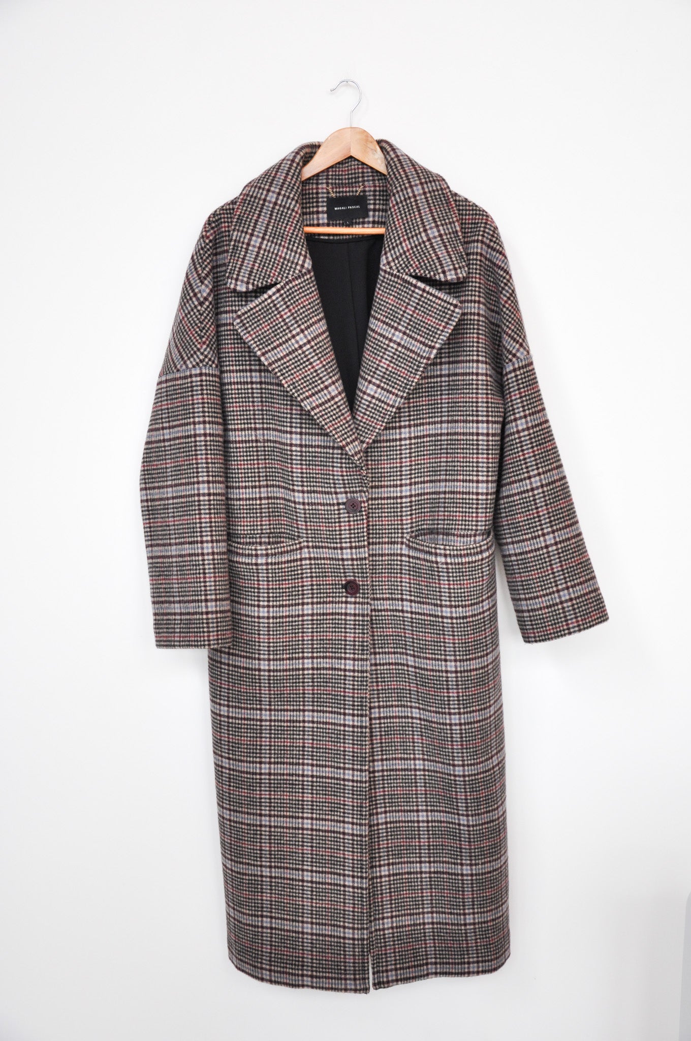 Magali Pascal Coat - Grey/Multi Tartan