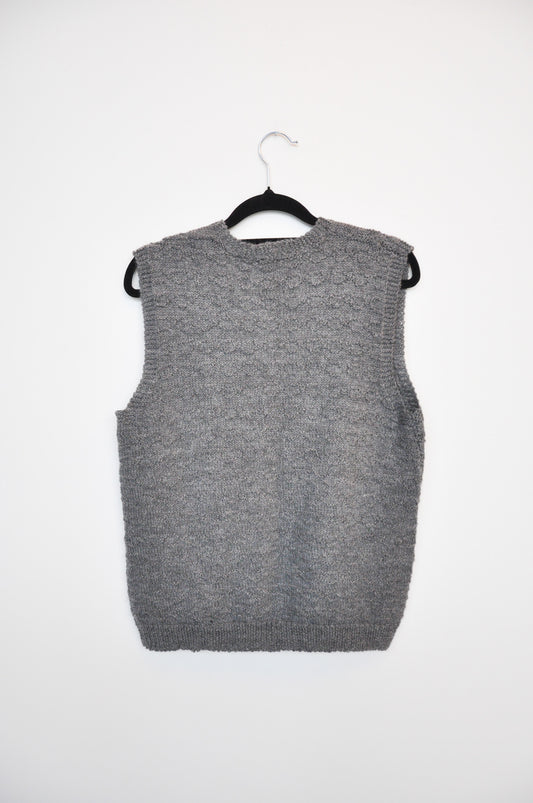 Knitted Vest - Grey Cable