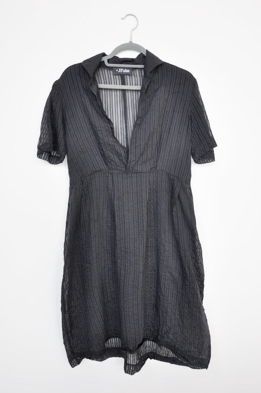 JPalm Striped Sheer Dress - black