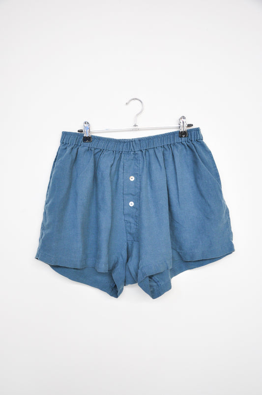 Deiji Studios Linen Boxer Short - teal