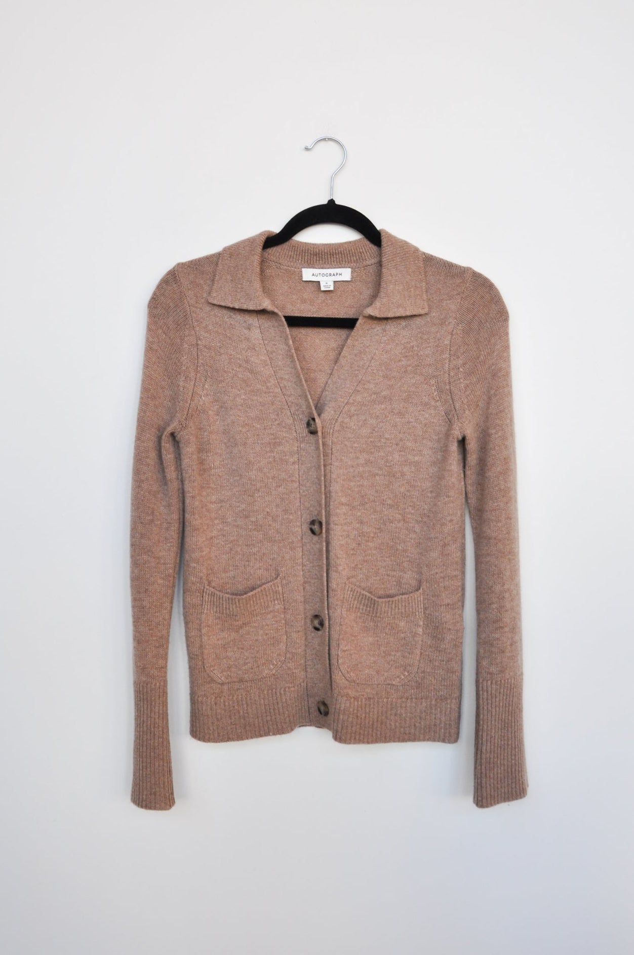 Autograph Merino Cashmere Cardigan - Fawn
