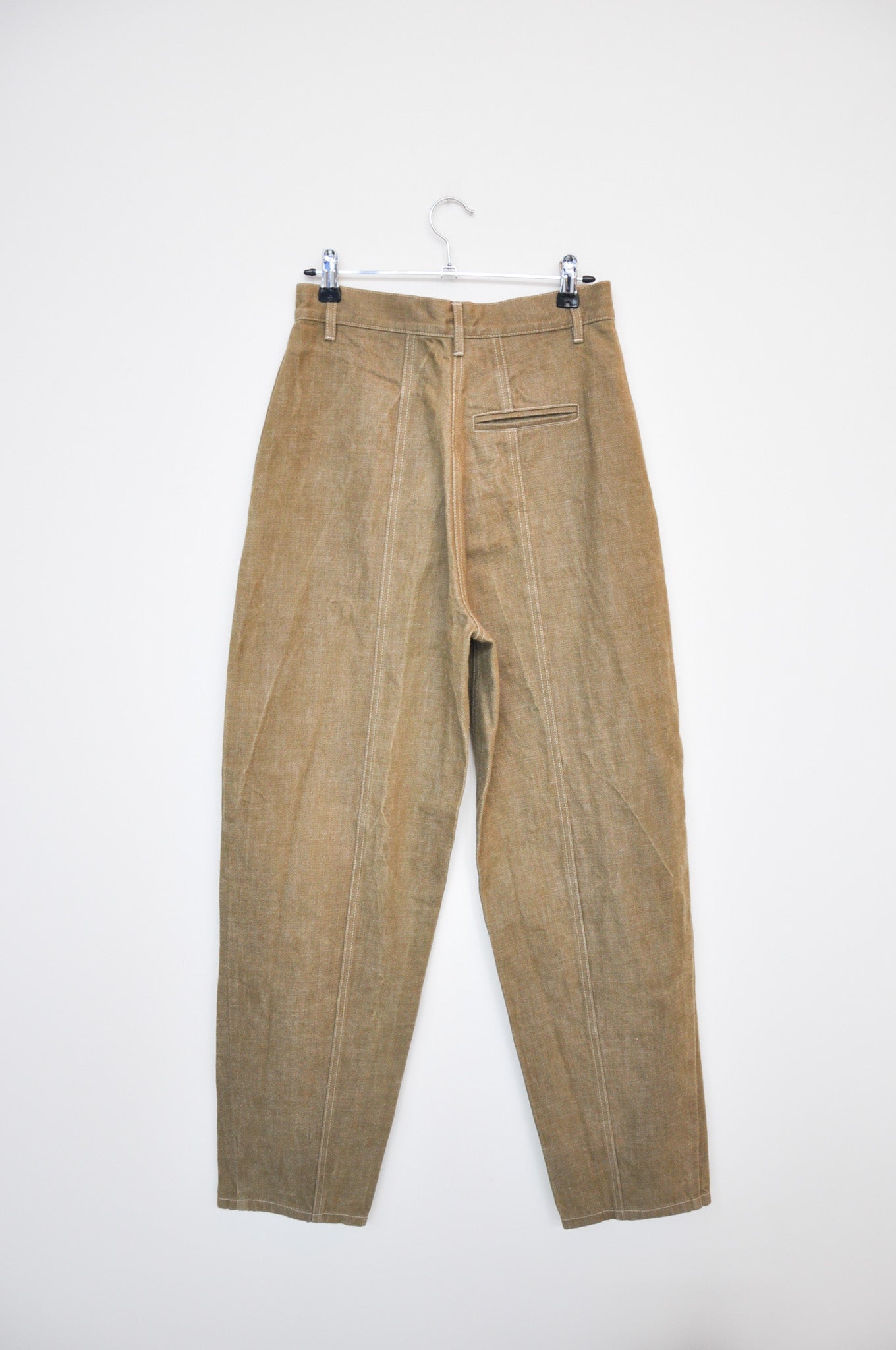 Penny Sage Barrel Leg Trousers - Green Denim