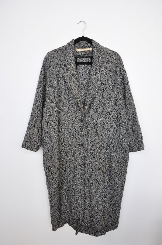 Penny Sage Coat - White / Grey Marle