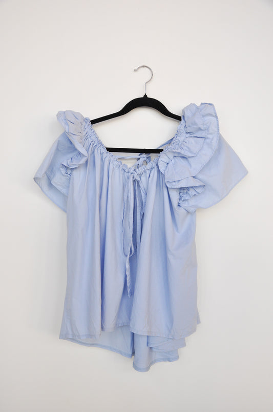 Karen Walker Ruffled Top - blue