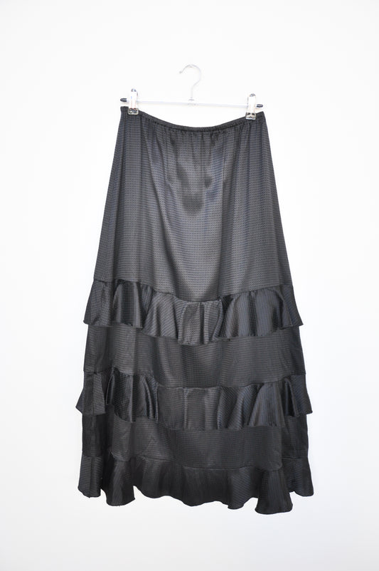 Ovna Ovich Tiered Silk Skirt - black