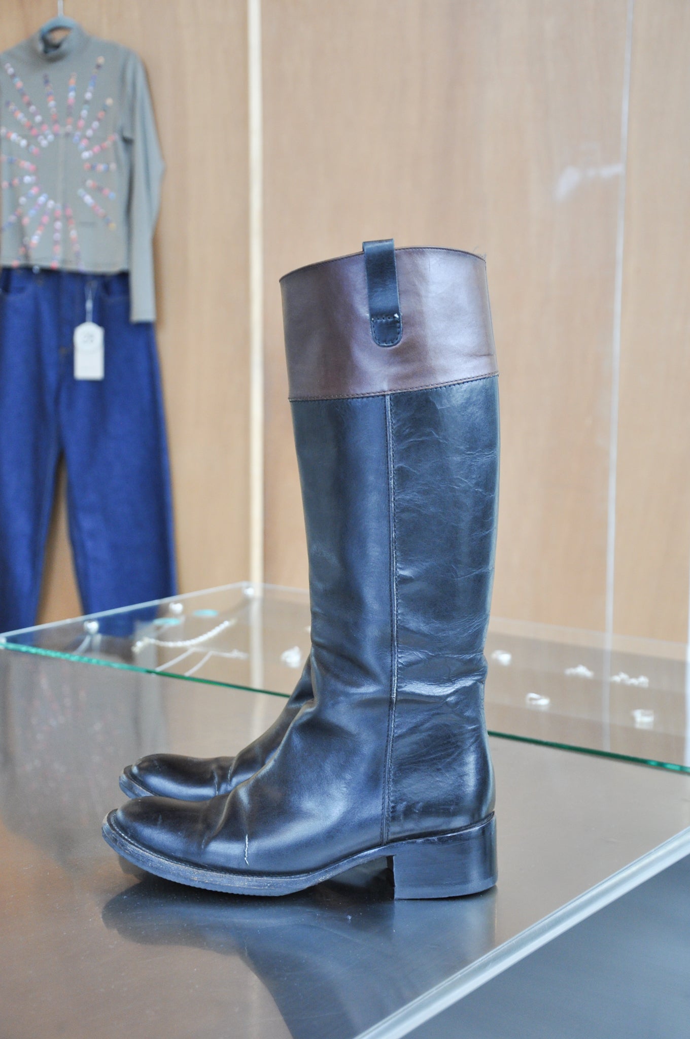 Carel Paris Riding Boots - Black/ Brown 37