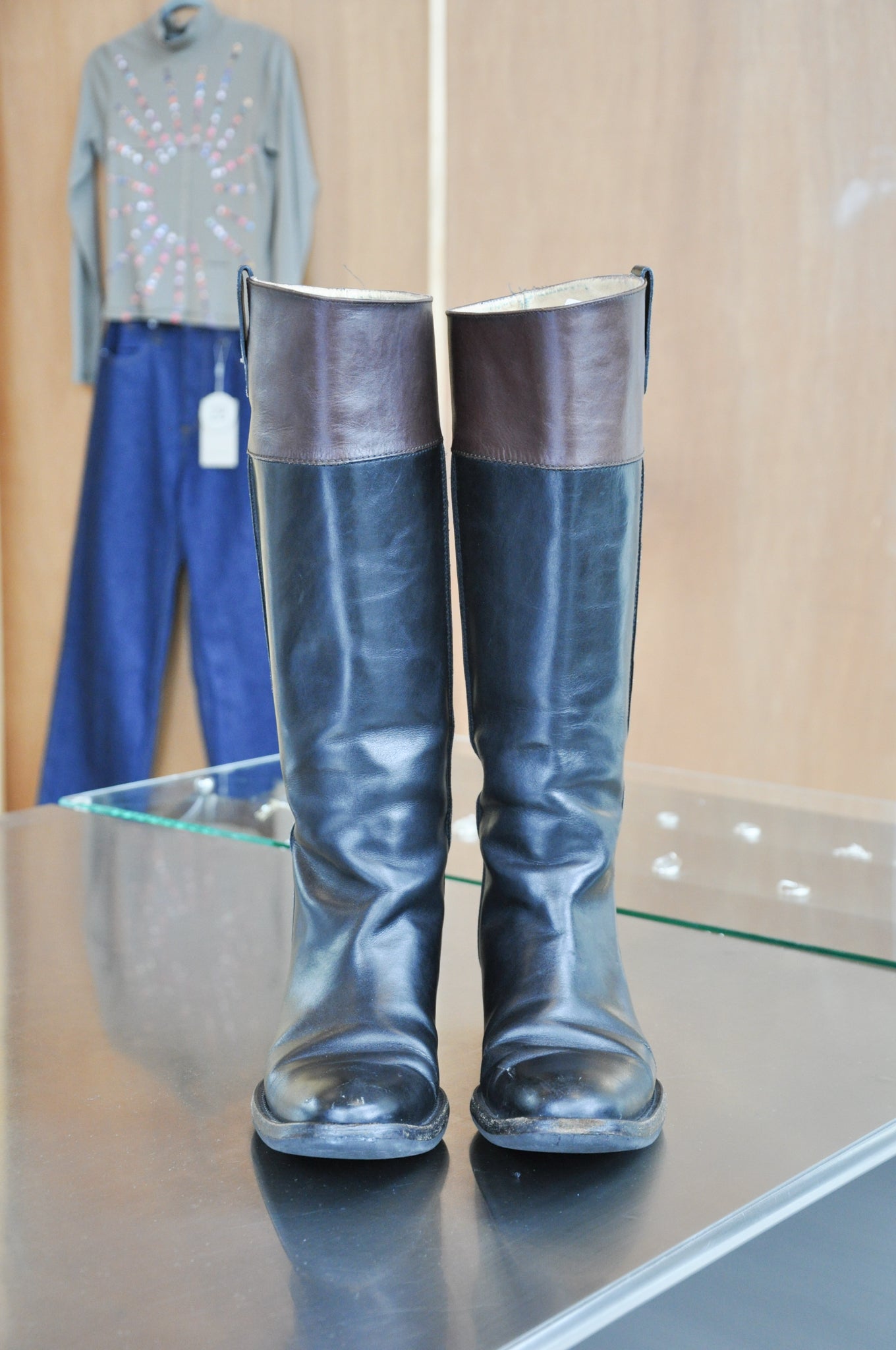 Carel Paris Riding Boots - Black/ Brown 37