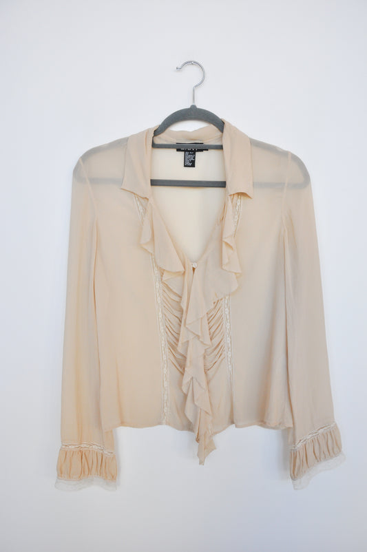 DKNY Sheer Blouse - beige